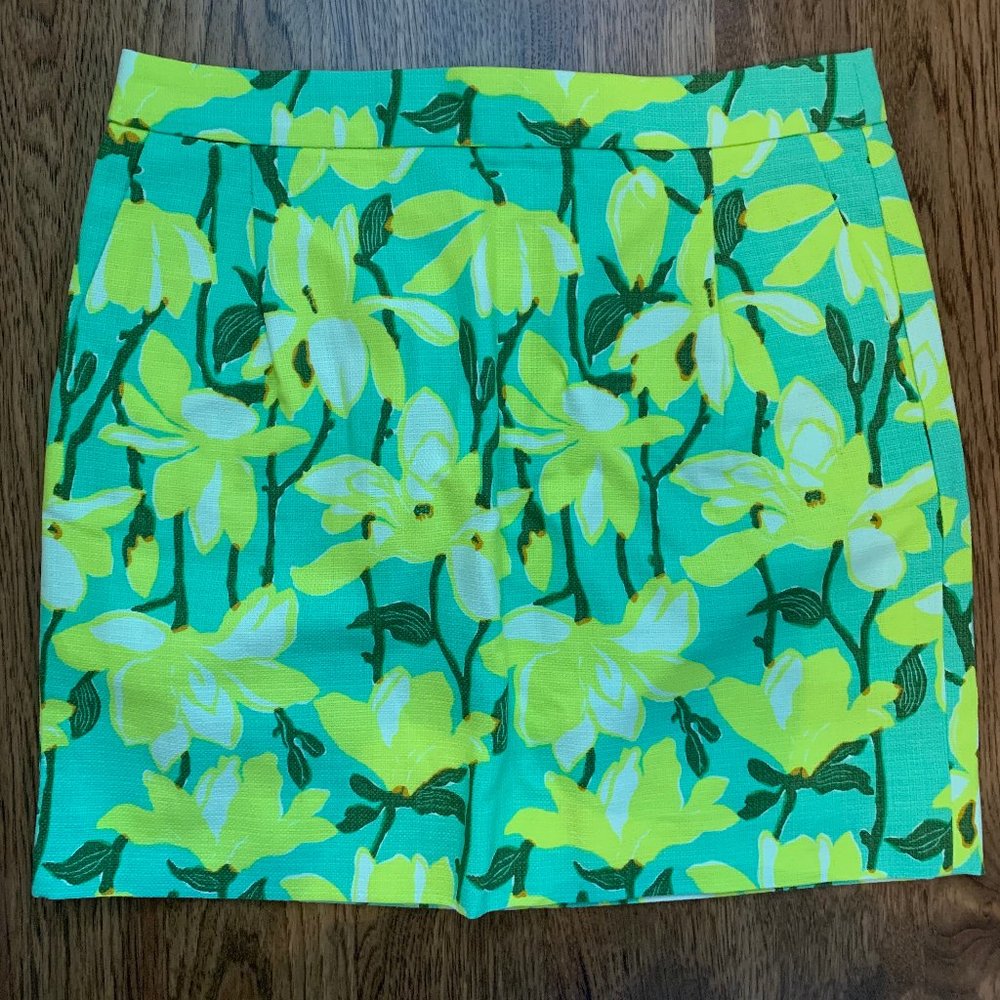 J. Crew Factory Printed Basketweave Mini Skirt